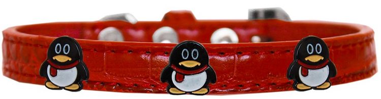 Pidgey the Penguin Widget Croc Dog Collar Red Size 18